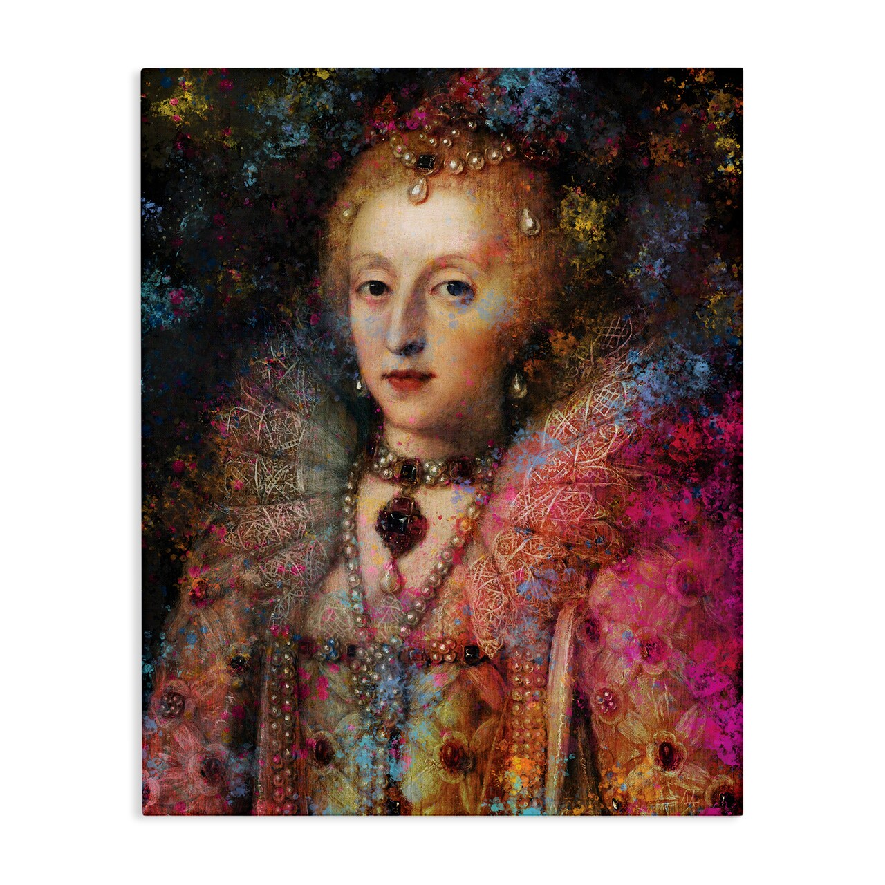Stupell Industries Dappled Royalty Renaissance Portrait Canvas, design by Sarah Adams